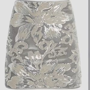 Guess Ernesta Embellished Velvet Skirt